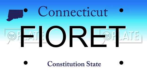 FIORET Connecticut License Plate