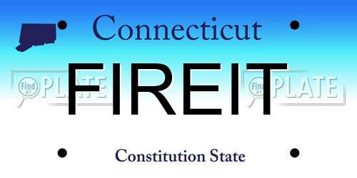 FIREIT Connecticut License Plate