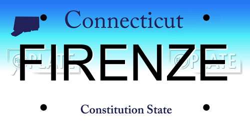 FIRENZE Connecticut License Plate