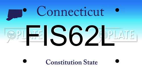 FIS62L Connecticut License Plate