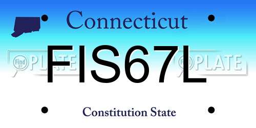 FIS67L Connecticut License Plate