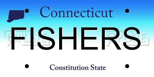 FISHERS Connecticut License Plate