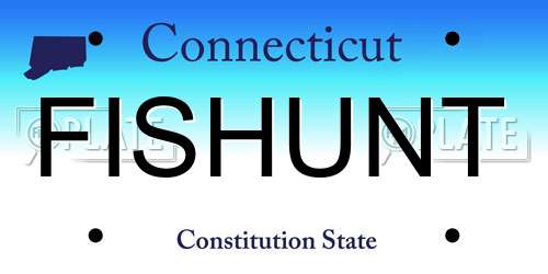 FISHUNT Connecticut License Plate