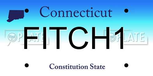 FITCH1 Connecticut License Plate