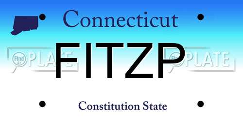 FITZP Connecticut License Plate
