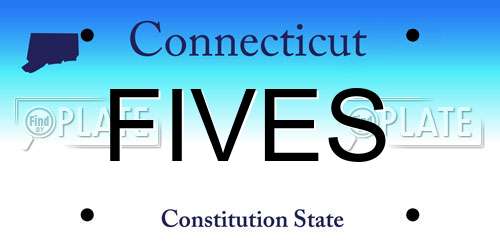 FIVES Connecticut License Plate