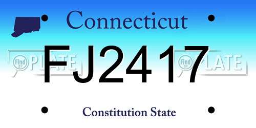 FJ2417 Connecticut License Plate