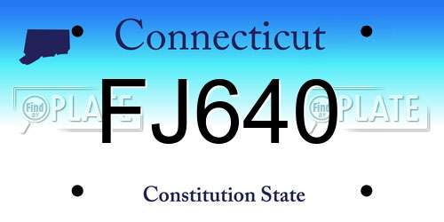 FJ640 Connecticut License Plate