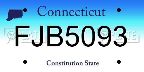 FJB5093 Connecticut License Plate
