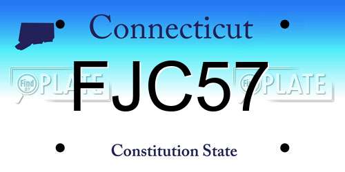 FJC57 Connecticut License Plate