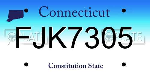 FJK7305 Connecticut License Plate