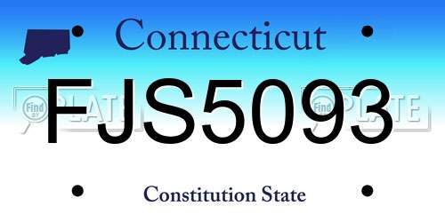 FJS5093 Connecticut License Plate