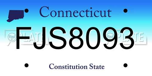 FJS8093 Connecticut License Plate