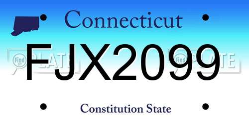 FJX2099 Connecticut License Plate