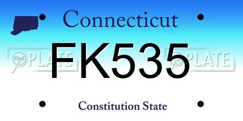 FK535 Connecticut License Plate