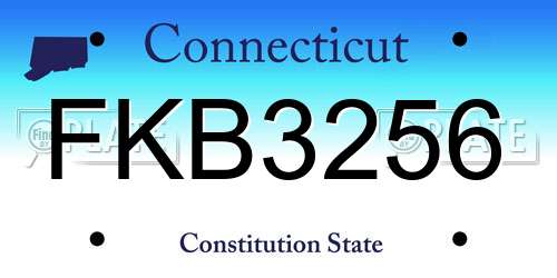 FKB3256 Connecticut License Plate