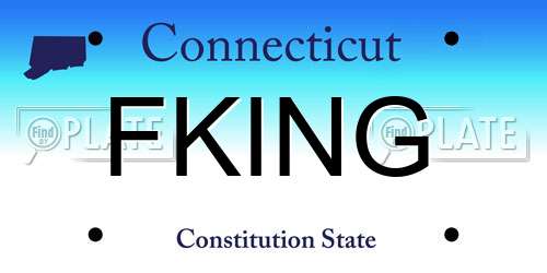 FKING Connecticut License Plate