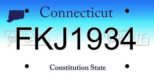 FKJ1934 Connecticut License Plate