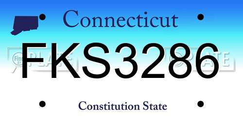 FKS3286 Connecticut License Plate