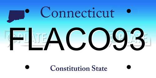 FLACO93 Connecticut License Plate