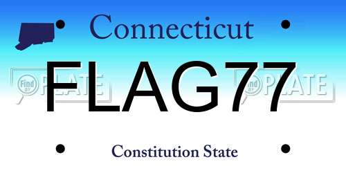 FLAG77 Connecticut License Plate