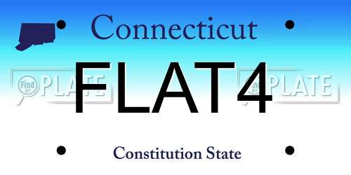 FLAT4 Connecticut License Plate