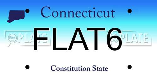 FLAT6 Connecticut License Plate