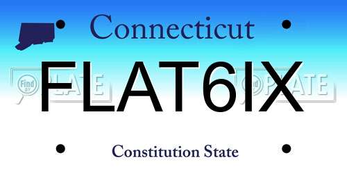 FLAT6IX Connecticut License Plate