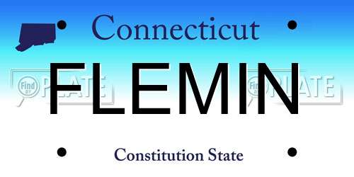 FLEMIN Connecticut License Plate