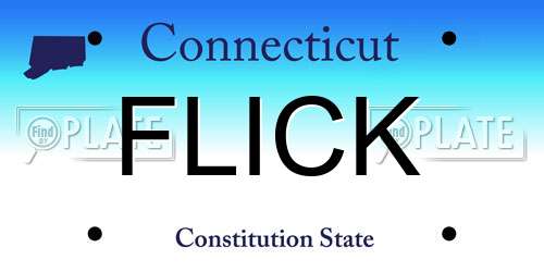 FLICK Connecticut License Plate
