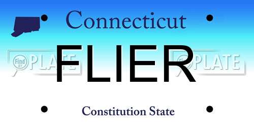 FLIER Connecticut License Plate
