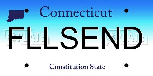 FLLSEND Connecticut License Plate