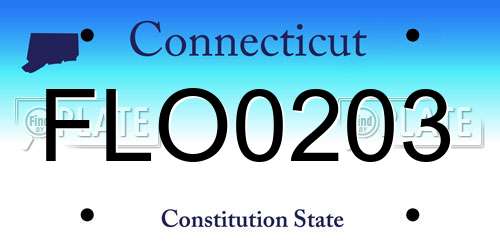 FLO0203 Connecticut License Plate