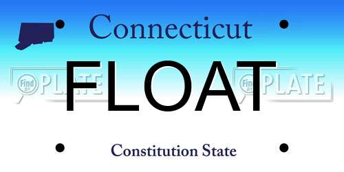 FLOAT Connecticut License Plate
