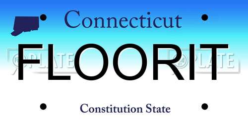 FLOORIT Connecticut License Plate