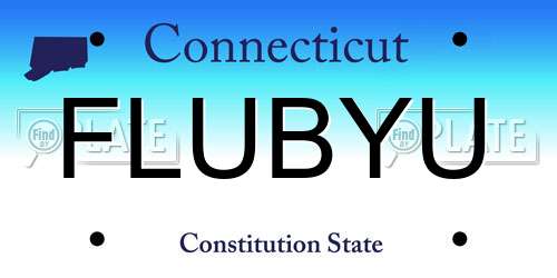 FLUBYU Connecticut License Plate