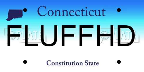 FLUFFHD Connecticut License Plate