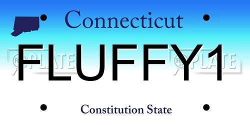 FLUFFY1 Connecticut License Plate