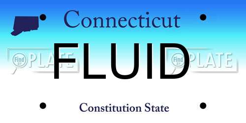 FLUID Connecticut License Plate