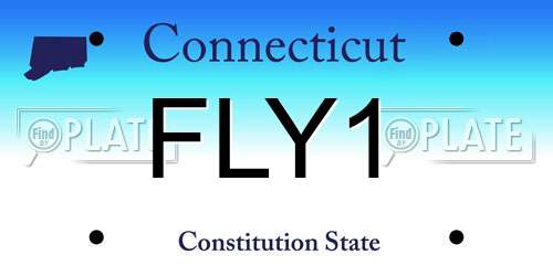 FLY1 Connecticut License Plate