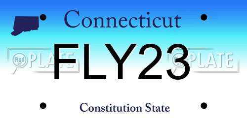 FLY23 Connecticut License Plate