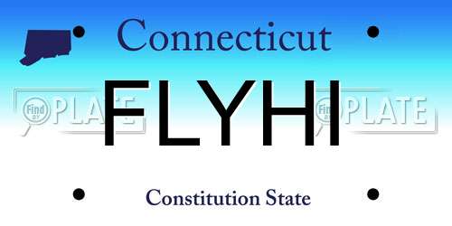 FLYHI Connecticut License Plate