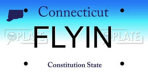 FLYIN Connecticut License Plate