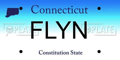 FLYN Connecticut License Plate