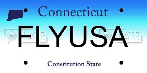 FLYUSA Connecticut License Plate