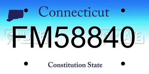 FM58840 Connecticut License Plate