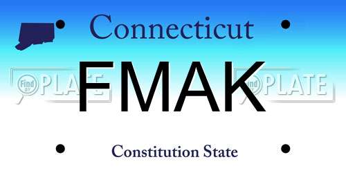 FMAK Connecticut License Plate