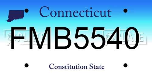 FMB5540 Connecticut License Plate