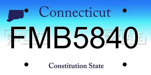 FMB5840 Connecticut License Plate