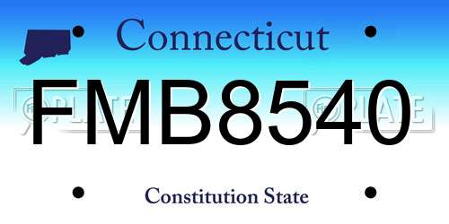 FMB8540 Connecticut License Plate